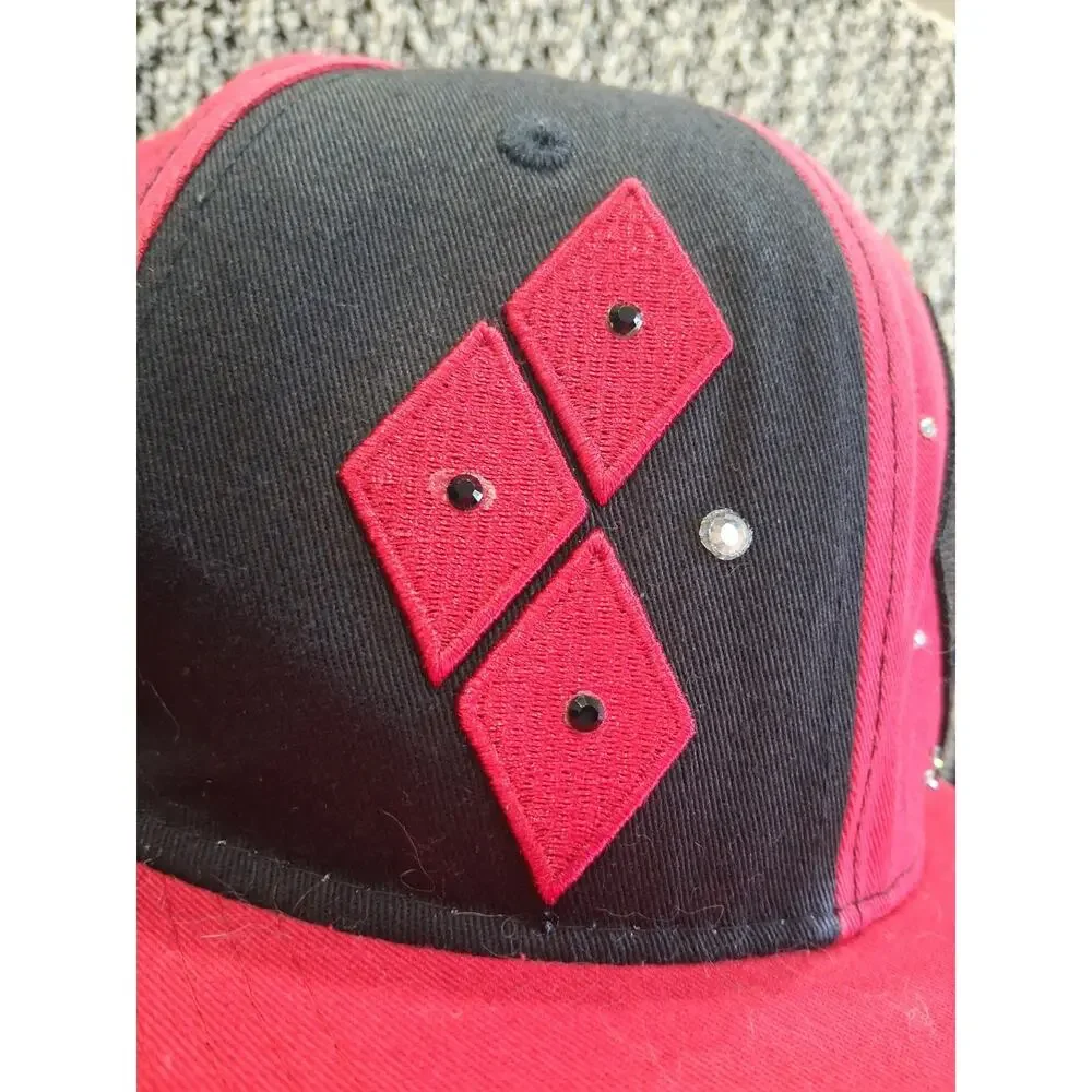 Harley Quinn Rhinestone Half Split Diamond Baseball Cap Snapback Hat DC COMICS